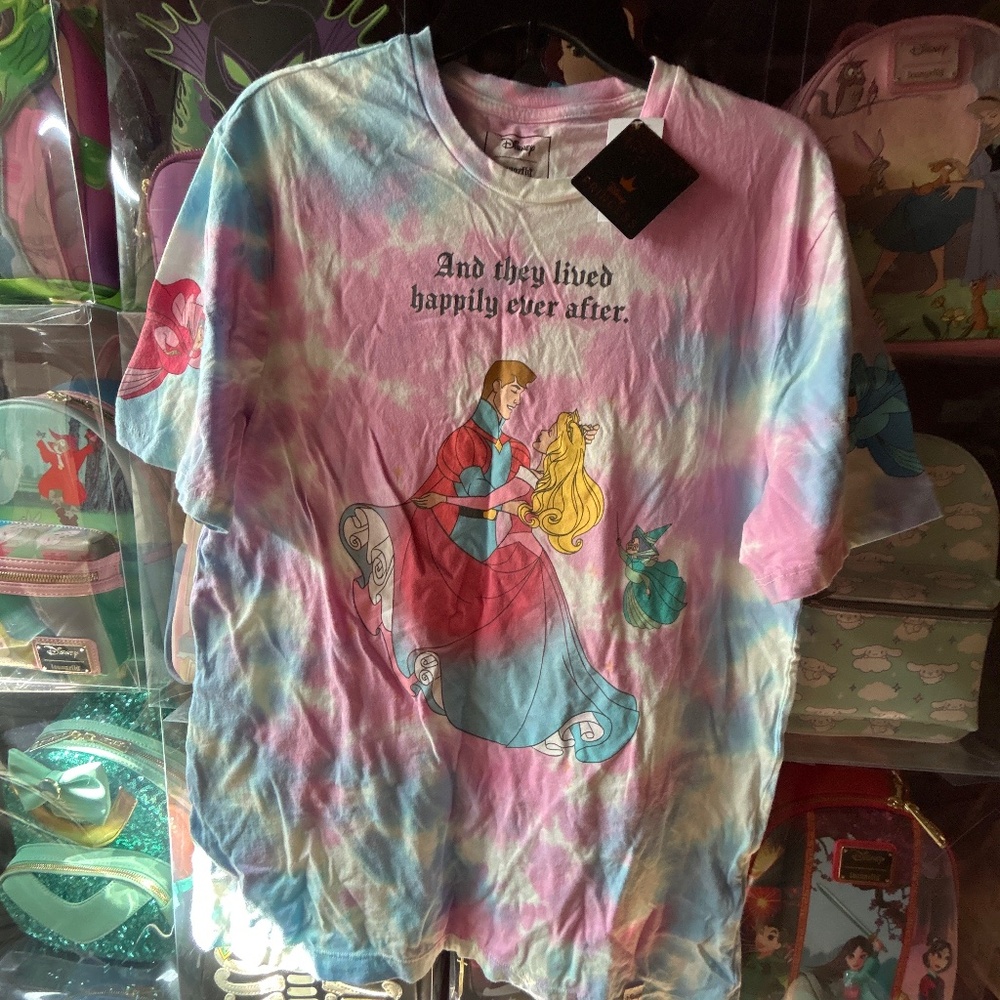 Loungefly Sleeping Beauty Tie Dye T-Shirt Prince Phillip Women Three Fairies